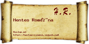 Hentes Romána névjegykártya